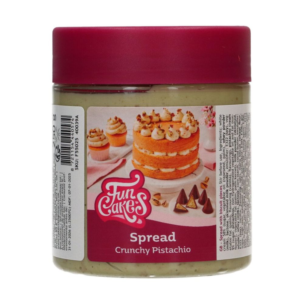 Krem do smarowania - FunCakes - Crunchy Pistachio, 250 g