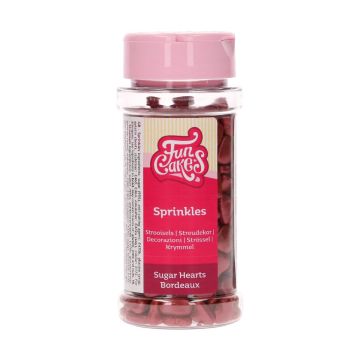 Sprinkles - FunCakes - Sugar Hearts Bordeaux, 80 g
