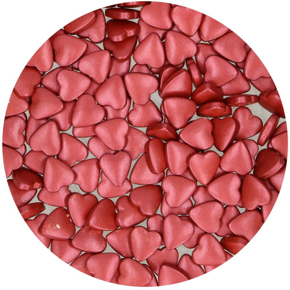 Sprinkles - FunCakes - Sugar Hearts Bordeaux, 80 g