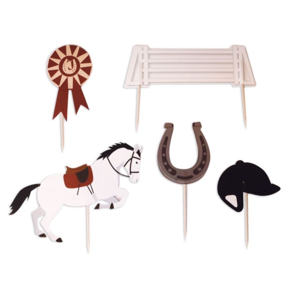 Cake Toppers - ScrapCooking - horse sports, 5 pcs