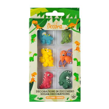 Ozdoby cukrowe - Decora - dinozaury, 6 szt.