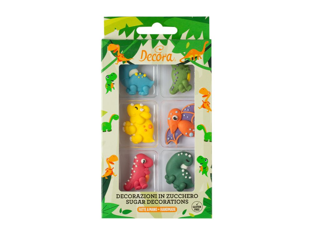 Sugar decorations - Decora - dinosaurs, 6 pcs.