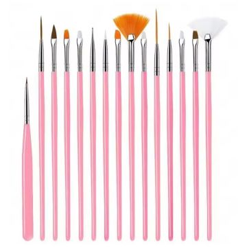 Confectionery brush set - pink, 15 pcs