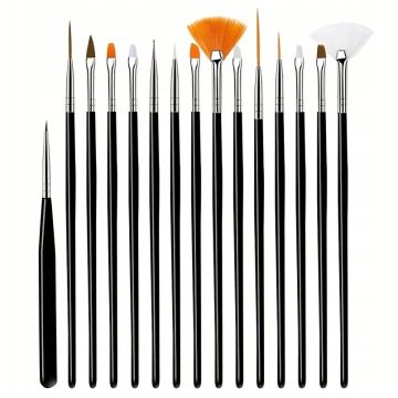 Confectionery brush set - black, 15 pcs