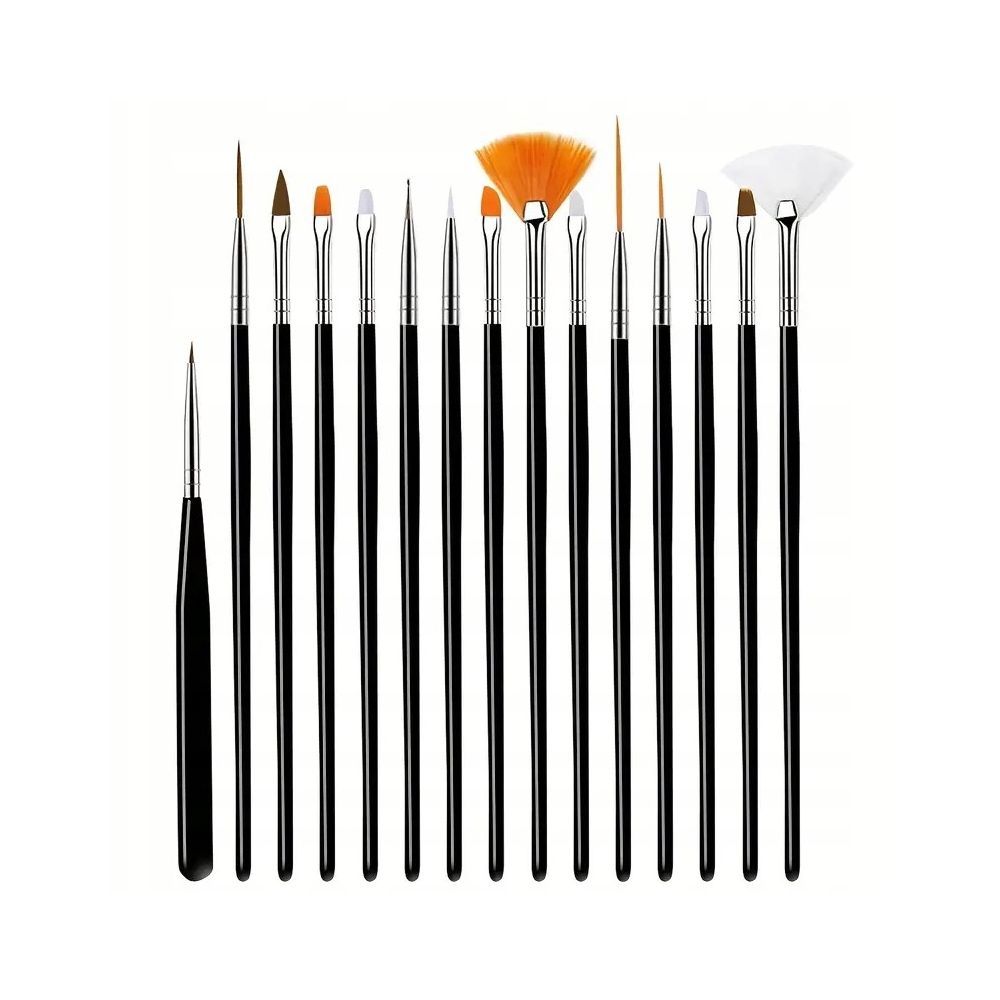 Confectionery brush set - black, 15 pcs