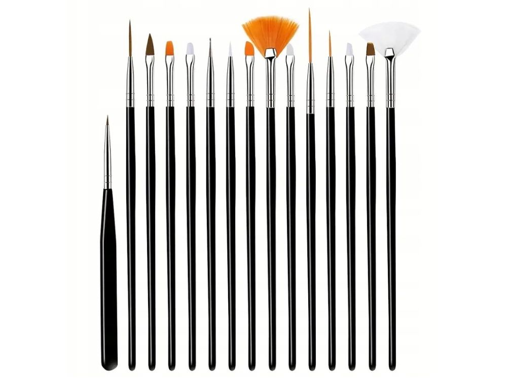 Confectionery brush set - black, 15 pcs