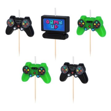 Game-themed birthday candles - 5 pcs.