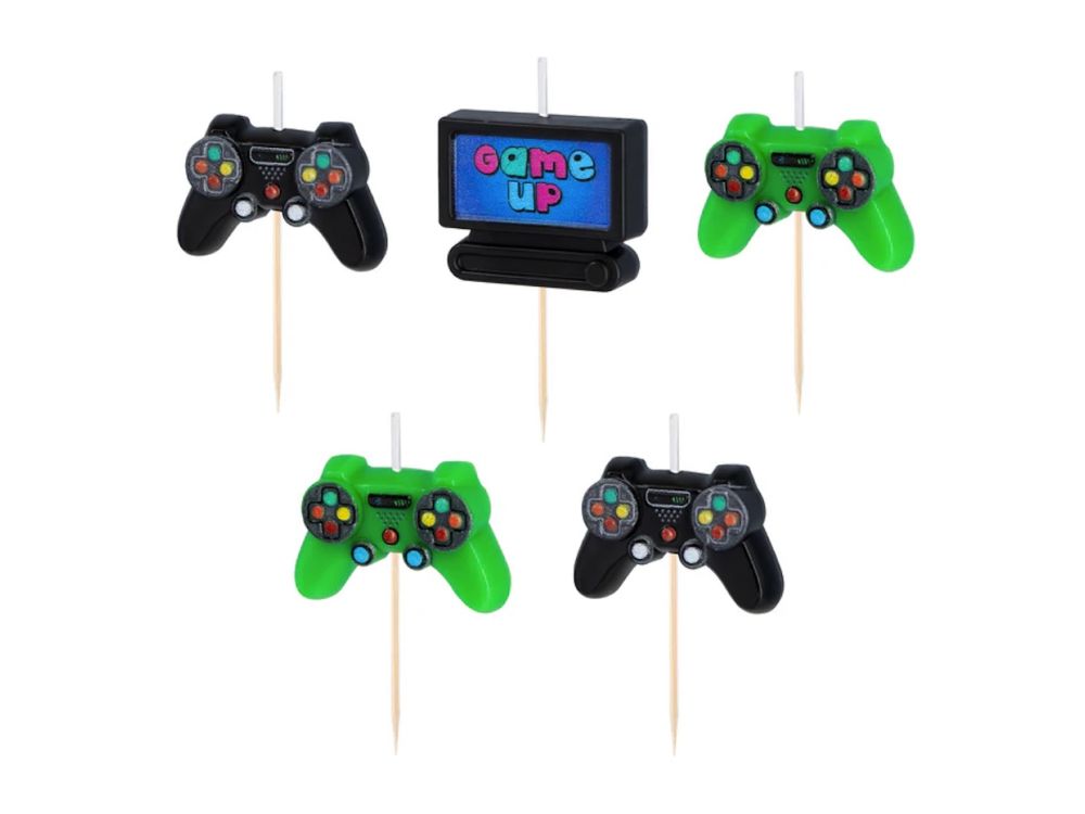 Game-themed birthday candles - 5 pcs.