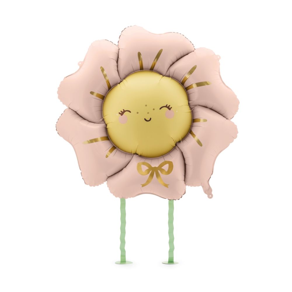 Foil Balloon Happy Flower - PartyDeco - pink, 104 cm
