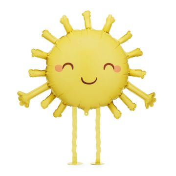 Foil Balloon Happy Sun - PartyDeco - yellow, 91 x 77 cm