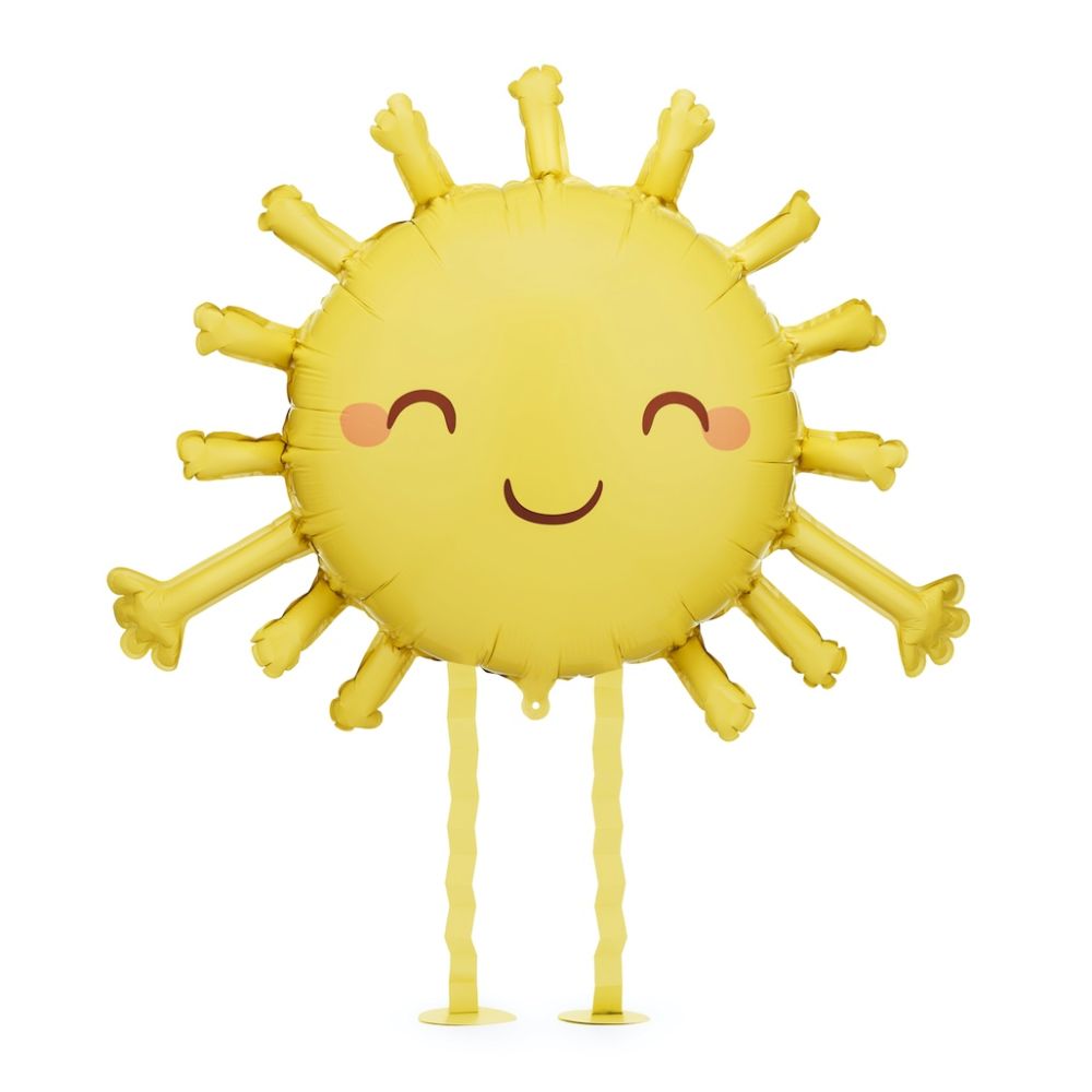 Foil Balloon Happy Sun - PartyDeco - yellow, 91 x 77 cm