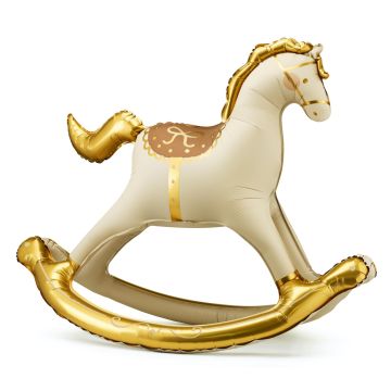 Foil balloon Rocking Horse - PartyDeco - beige, 118 x 104 cm