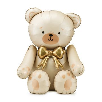 Foil balloon Teddy Bear - PartyDeco - cream, 75 x 84 cm
