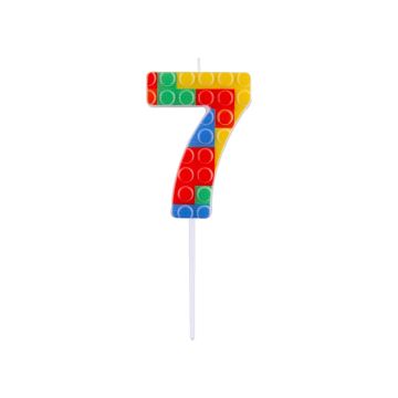 Birthday candle Bricks number 7 - GoDan - colorful
