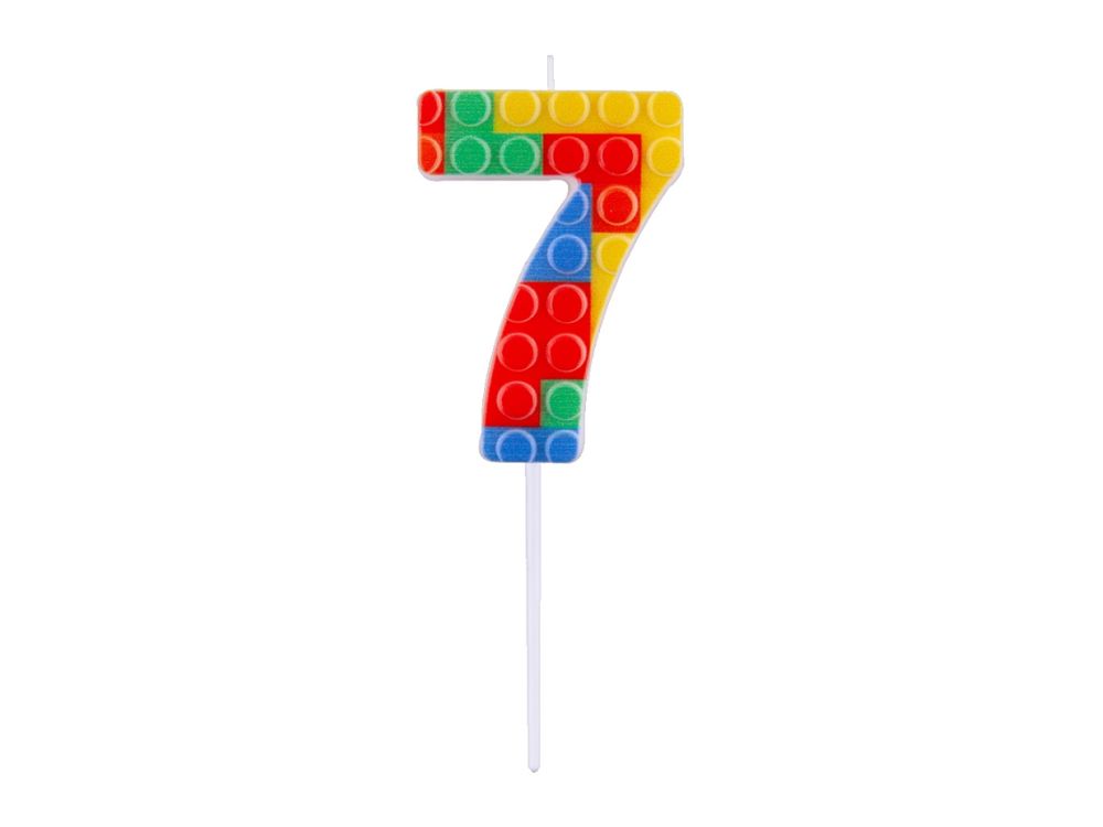 Birthday candle Bricks number 7 - GoDan - colorful