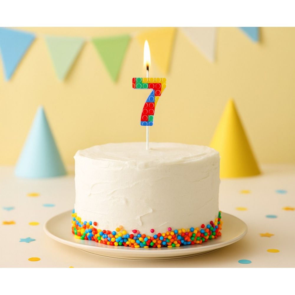 Birthday candle Bricks number 7 - GoDan - colorful
