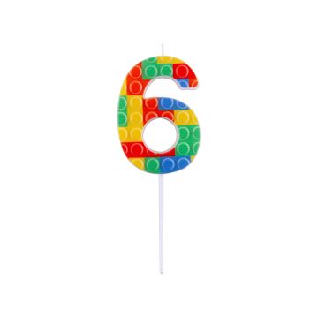 Birthday candle Bricks number 6 - GoDan - colorful