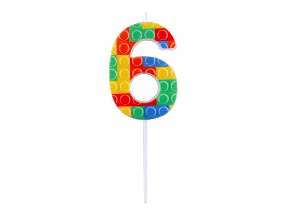 Birthday candle Bricks number 6 - GoDan - colorful