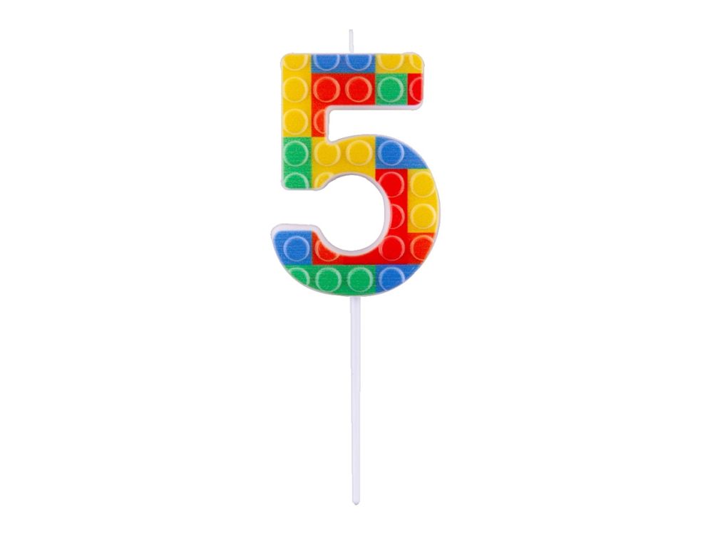 Birthday candle Bricks number 5 - GoDan - colorful