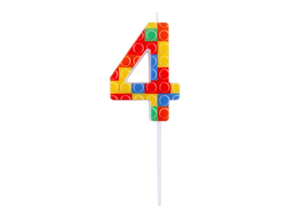 Birthday candle Bricks number 4 - GoDan - colorful