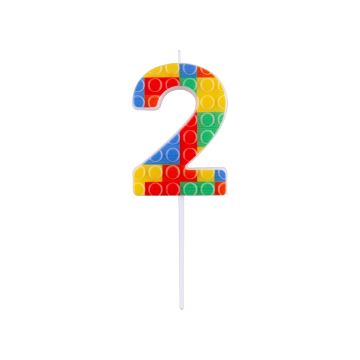 Birthday candle Bricks number 2 - GoDan - colorful