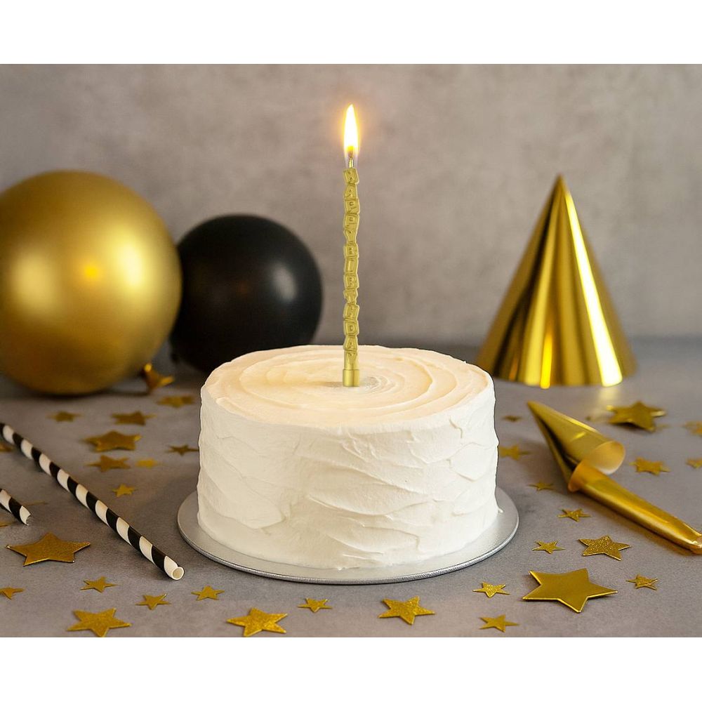 Birthday candle Happy Birthday - GoDan - gold