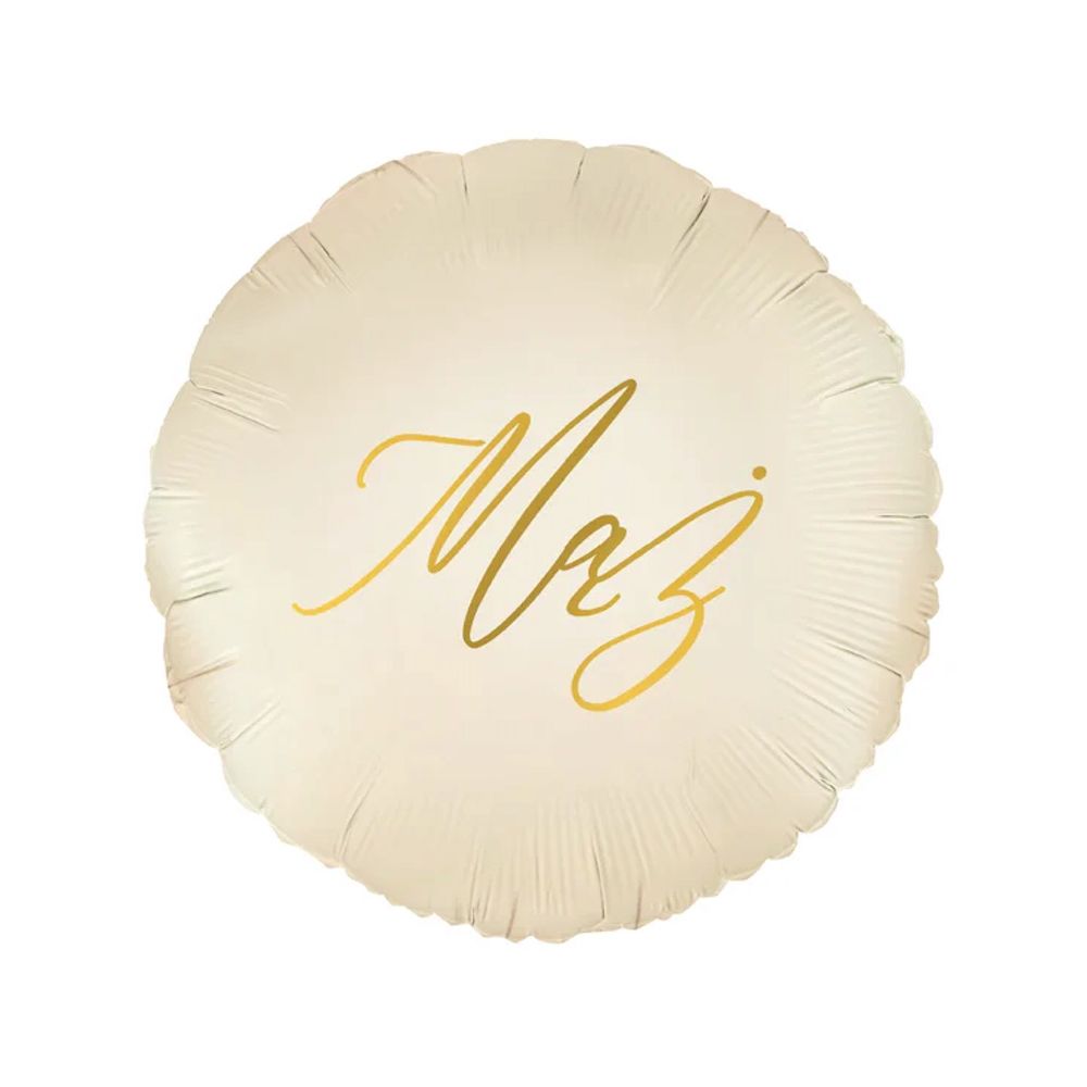 Balon foliowy Mąż - PartyPal - beżowy, 45 cm