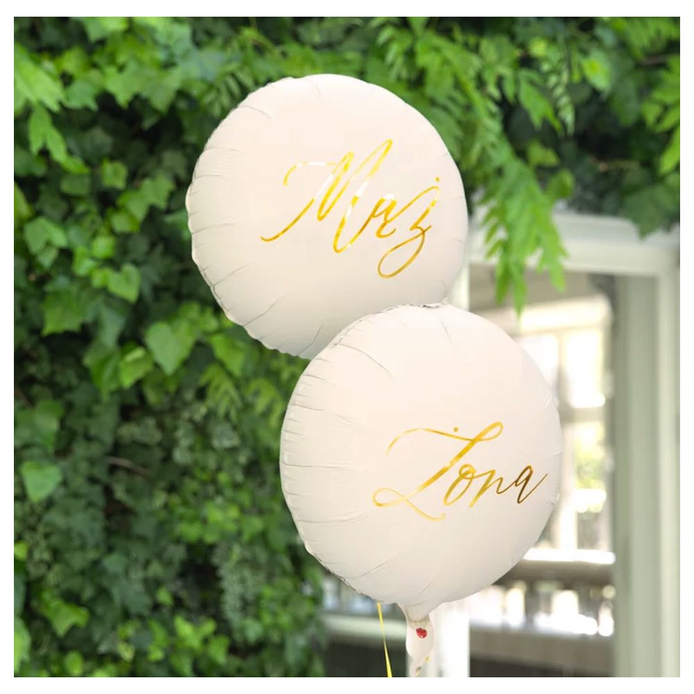 Balon foliowy Mąż - PartyPal - beżowy, 45 cm