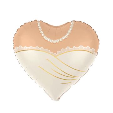 Balon foliowy Serce Panna Młoda - PartyPal - różowy, 45 cm