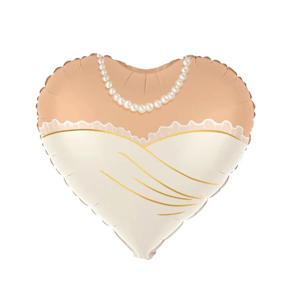 Foil balloon Heart Bride - PartyPal - pink, 45 cm