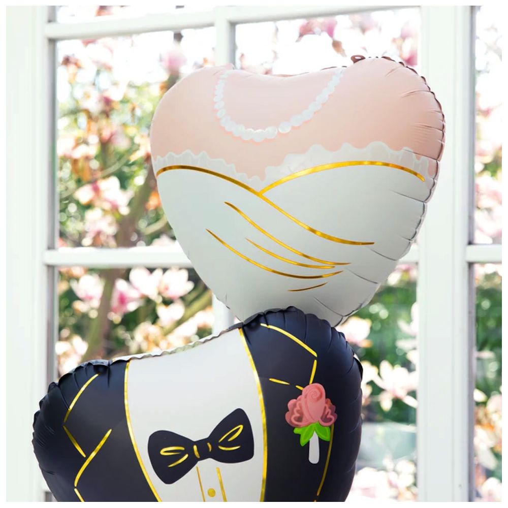 Foil balloon Heart Bride - PartyPal - pink, 45 cm