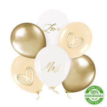 Balony lateksowe Mąż i Żona - 30 cm, 6 szt.