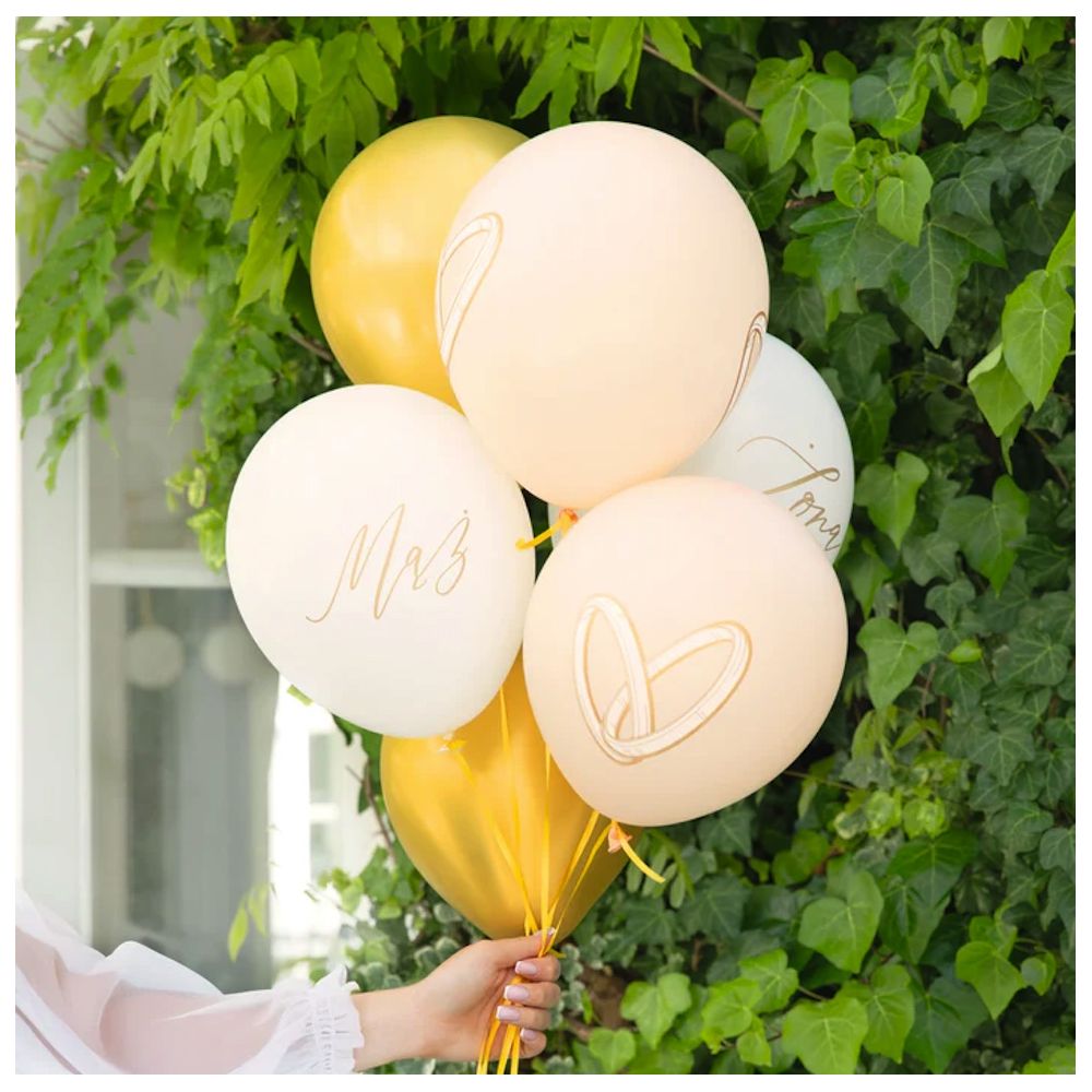 Balony lateksowe Mąż i Żona - 30 cm, 6 szt.
