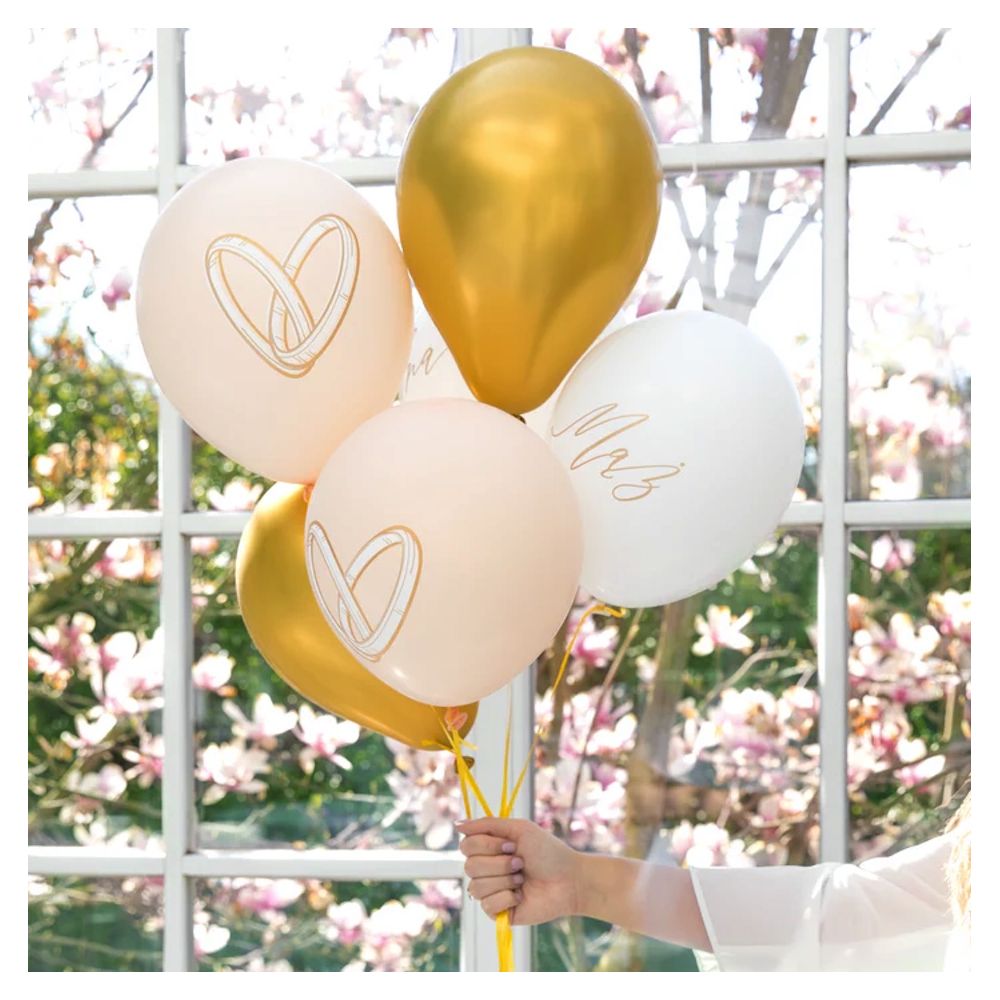 Balony lateksowe Mąż i Żona - 30 cm, 6 szt.