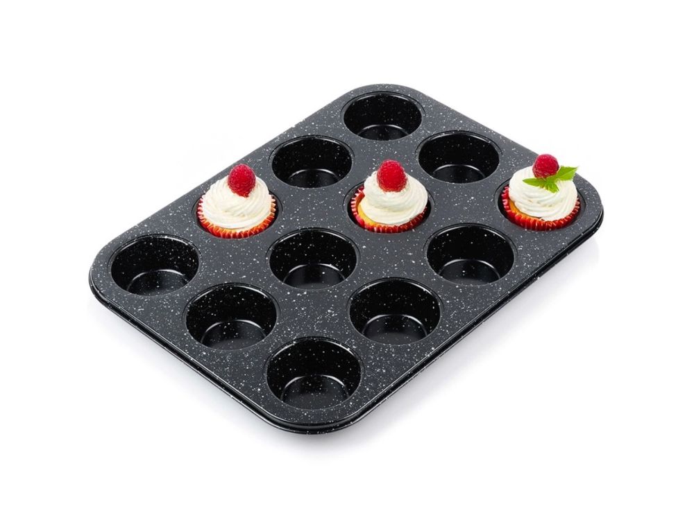 Granite muffin baking tray - Vilde - 34 x 22 x 4,5 cm, 12 pcs.