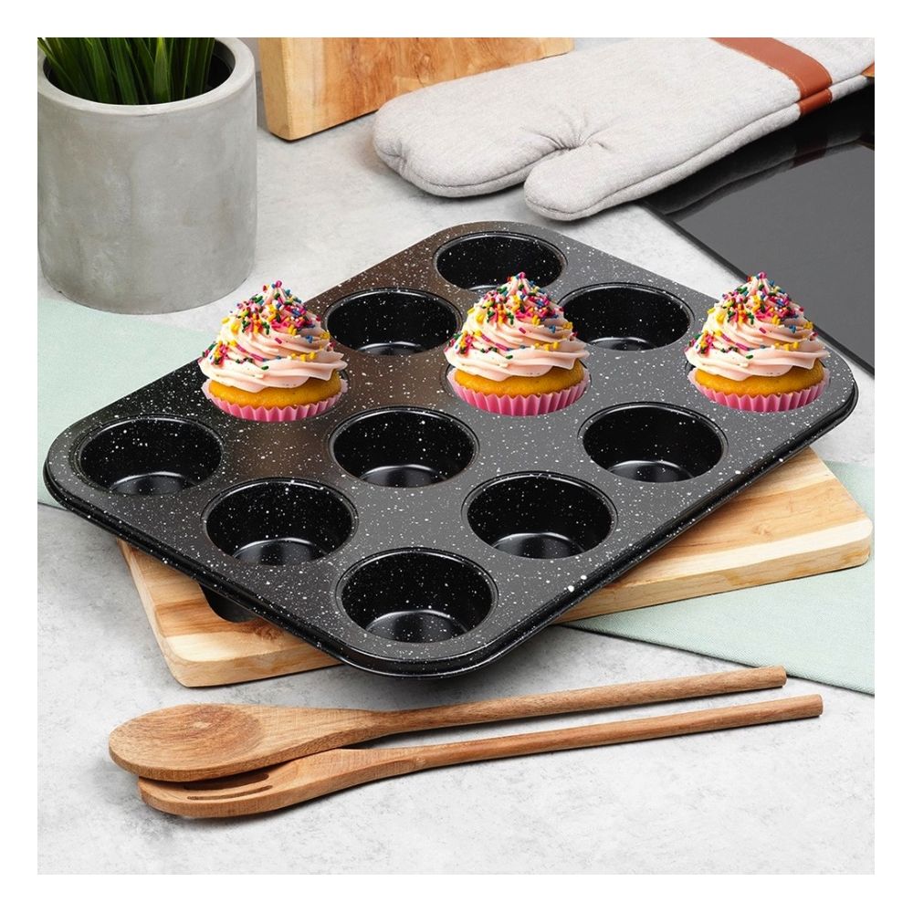 Forma do muffinek granitowa - Vilde - 35 x 26,5 x 3 cm, 12 szt.