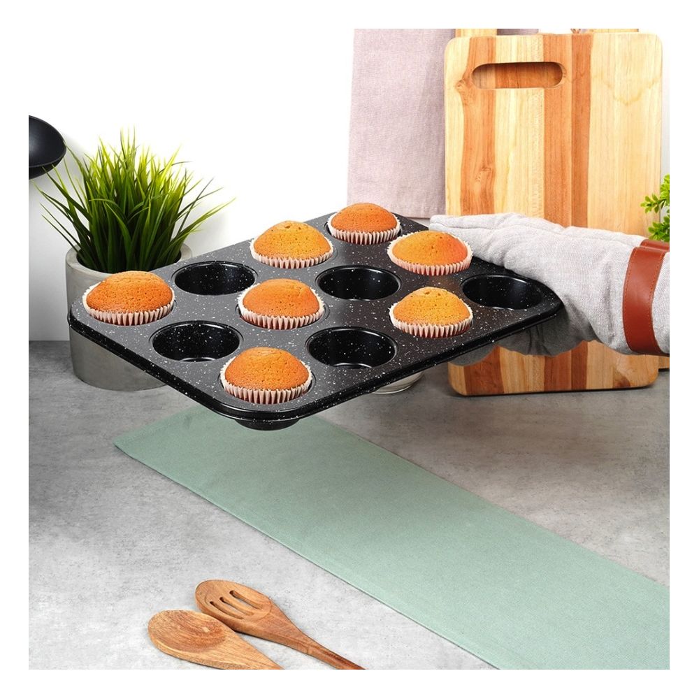 Forma do muffinek granitowa - Vilde - 35 x 26,5 x 3 cm, 12 szt.