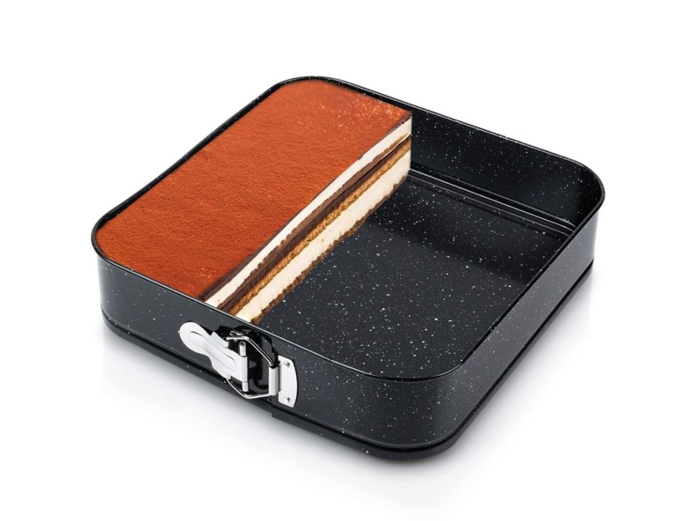 Tortownica kwadratowa rozpinana granitowa - Vilde - 28 x 28 cm