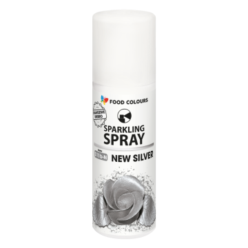 Barwnik metaliczny w sprayu - Food Colours - srebrny, 50 ml