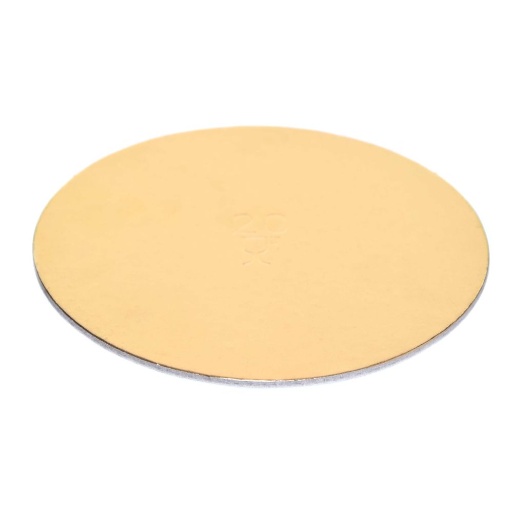 Cake board smooth - gold and black, 20 cm