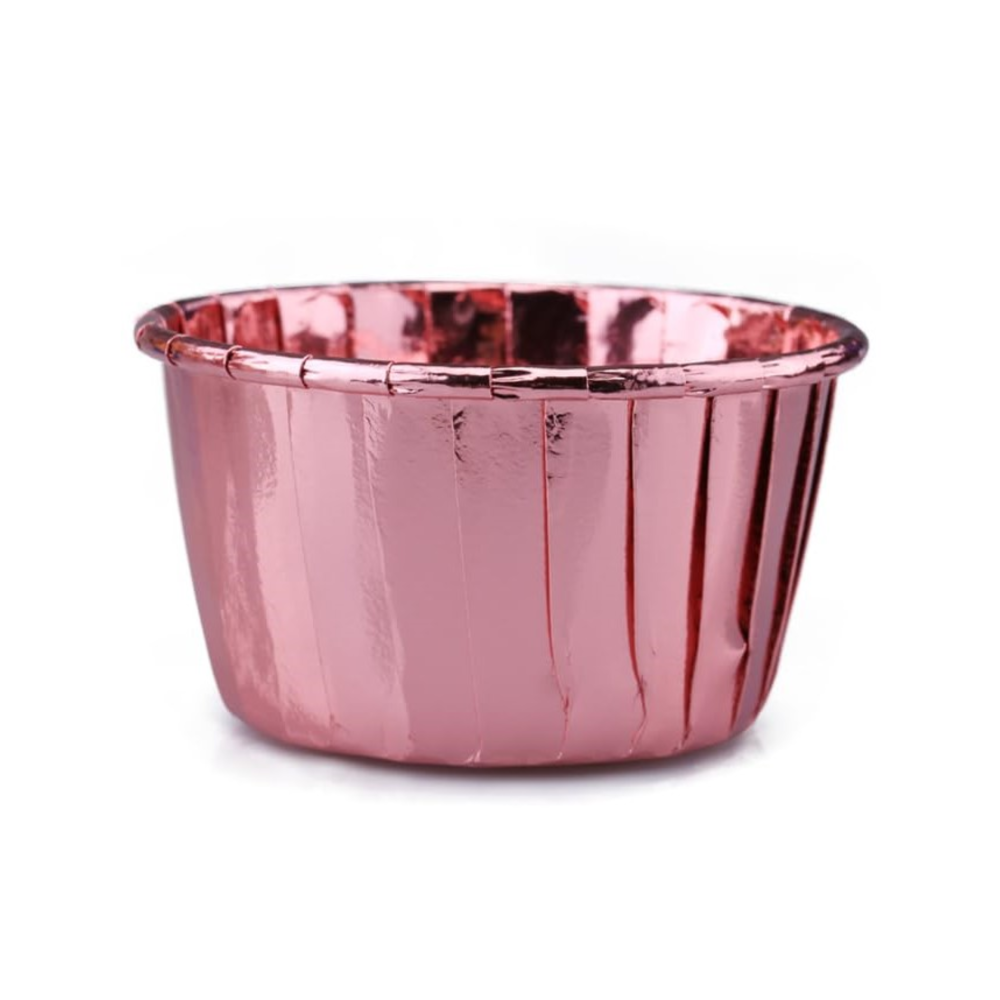 Muffin cases - pink metal, 60 x 35 cm, 100 pcs