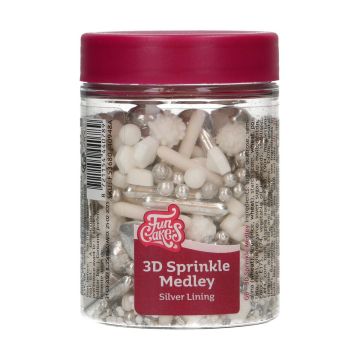 Posypka cukrowa - FunCakes - Silver Lining, 70 g