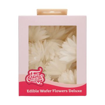 Jadalne kwiaty waflowe Astry - FunCakes - białe, 14 szt.