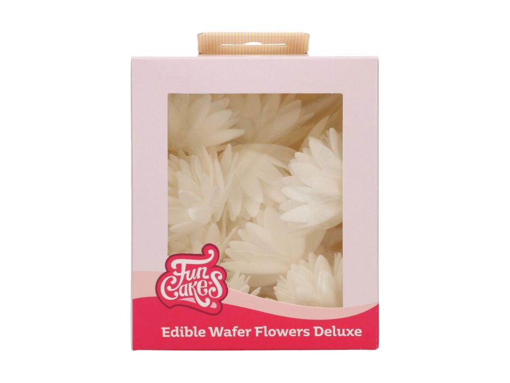 Edible Wafer Flowers Deluxe - FunCakes - white aster, 14 pcs