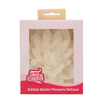 Edible Wafer Flower Deluxe - FunCakes - white dahlia