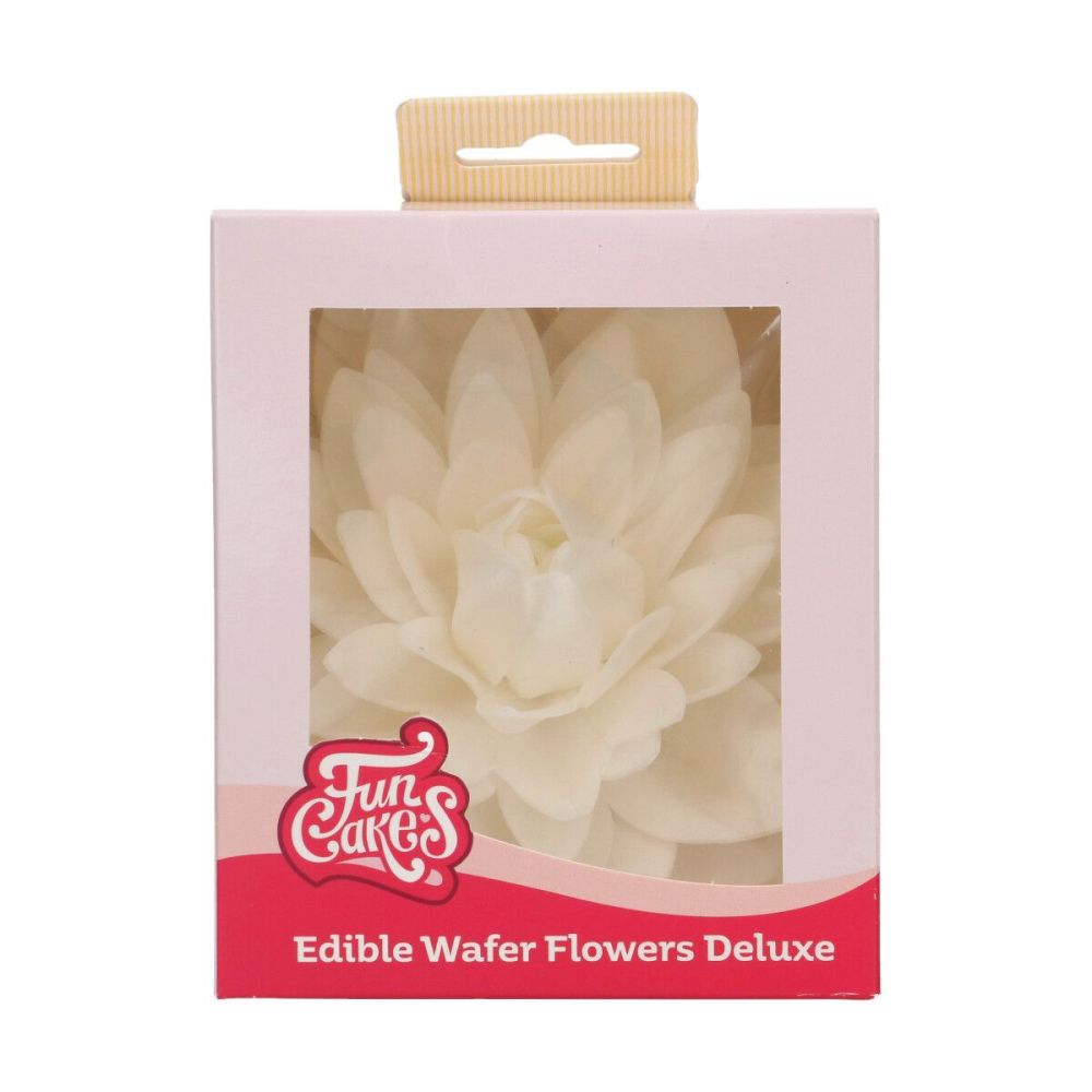 Edible Wafer Flower Deluxe - FunCakes - white dahlia