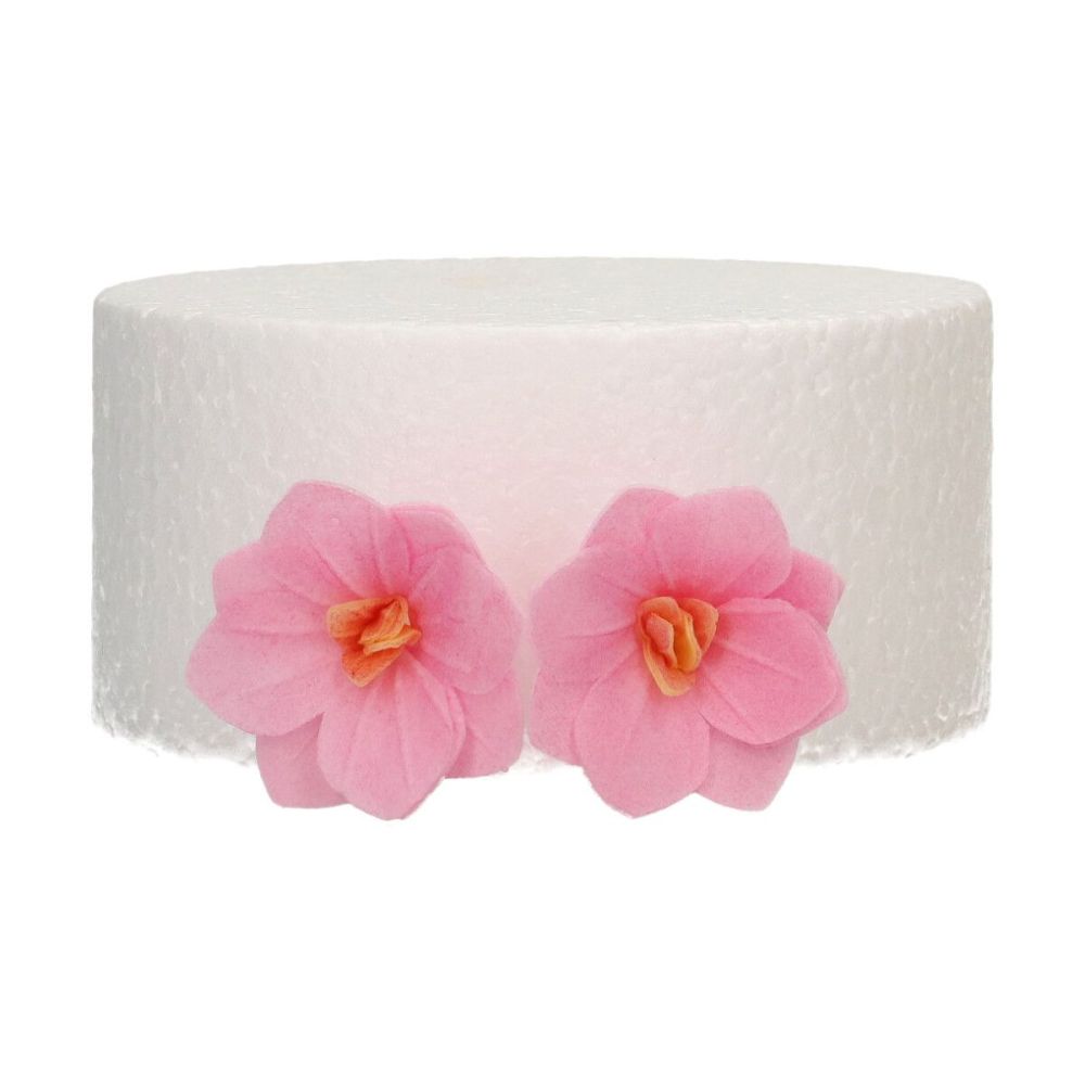 Edible Wafer Flowers Deluxe - FunCakes - pink hydrangea, 18 pc