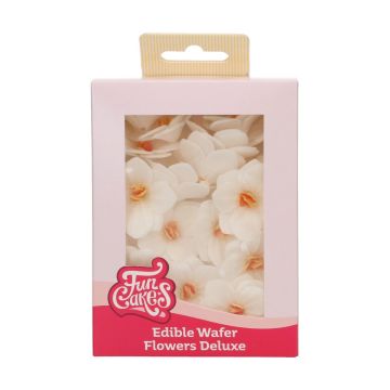 Jadalne kwiaty waflowe Hortensja - FunCakes - białe, 18 szt.