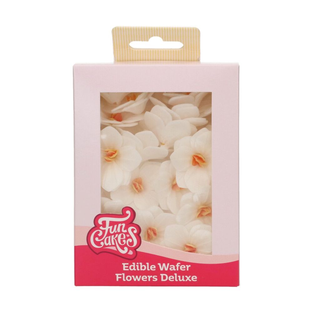 Jadalne kwiaty waflowe Hortensja - FunCakes - białe, 18 szt.
