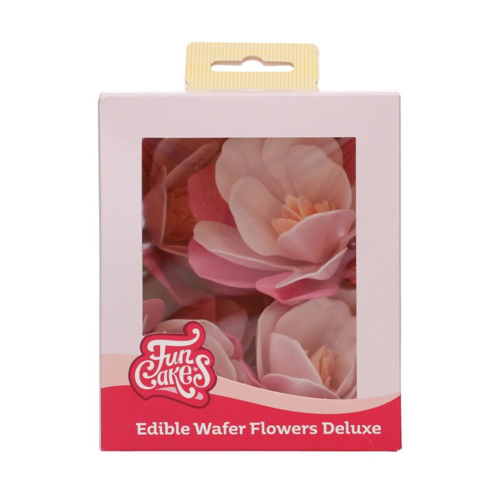 Jadalne kwiaty waflowe Magnolia - FunCakes - różowe, 6 szt.